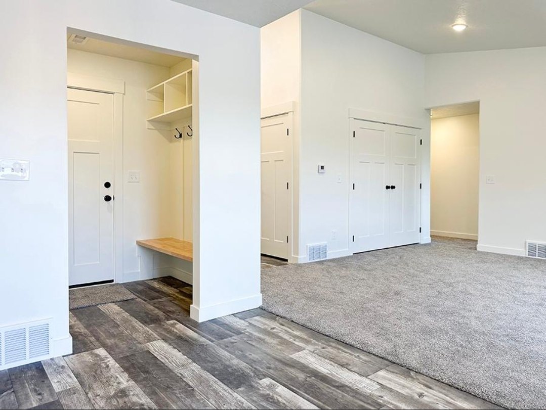 Entry with bench nook and LVT flooring