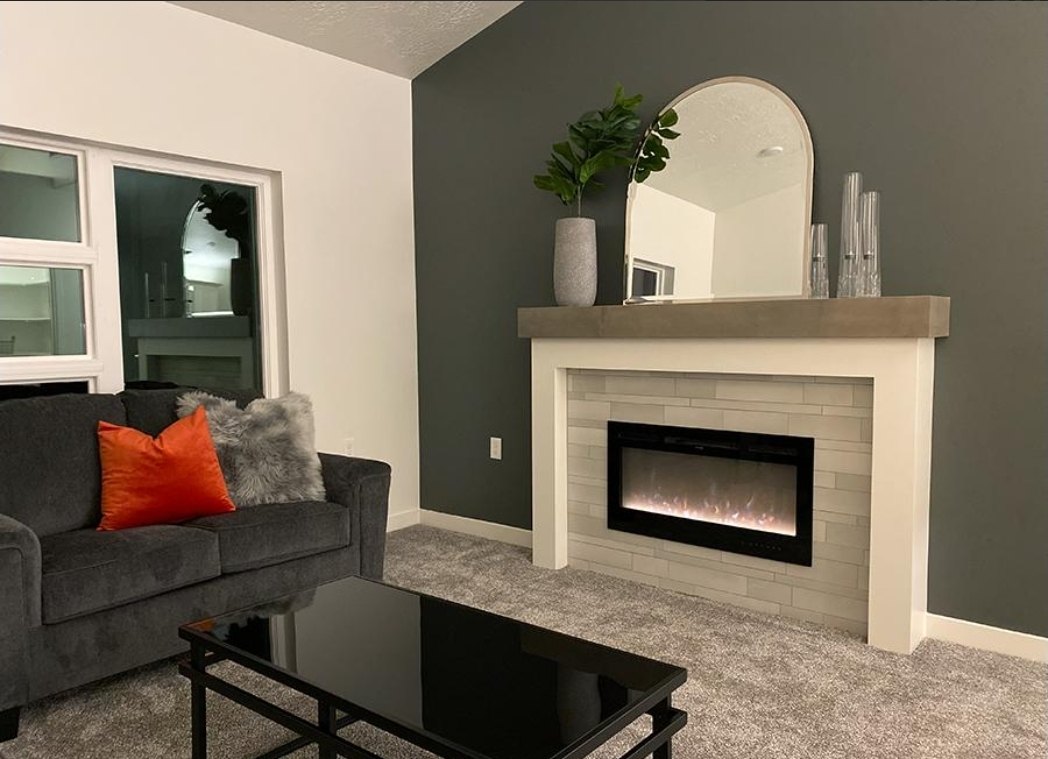 Cozy living room with fireplace